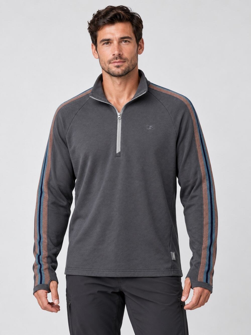 Icebreaker Merino Men’s Large Charcoal Quarter-Zip Pullover NWOT